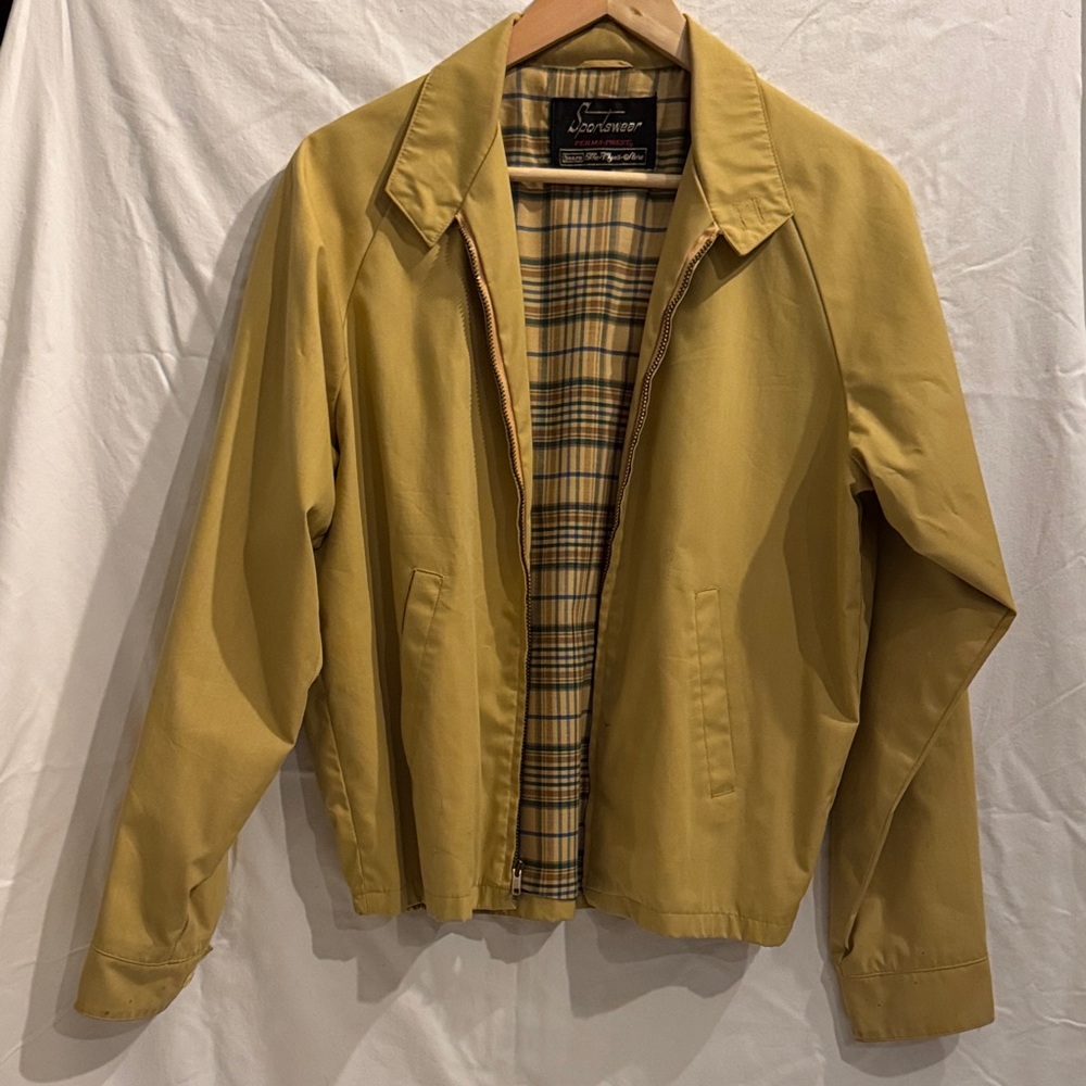 Vintage Mustard Jacket with Plaid Lining